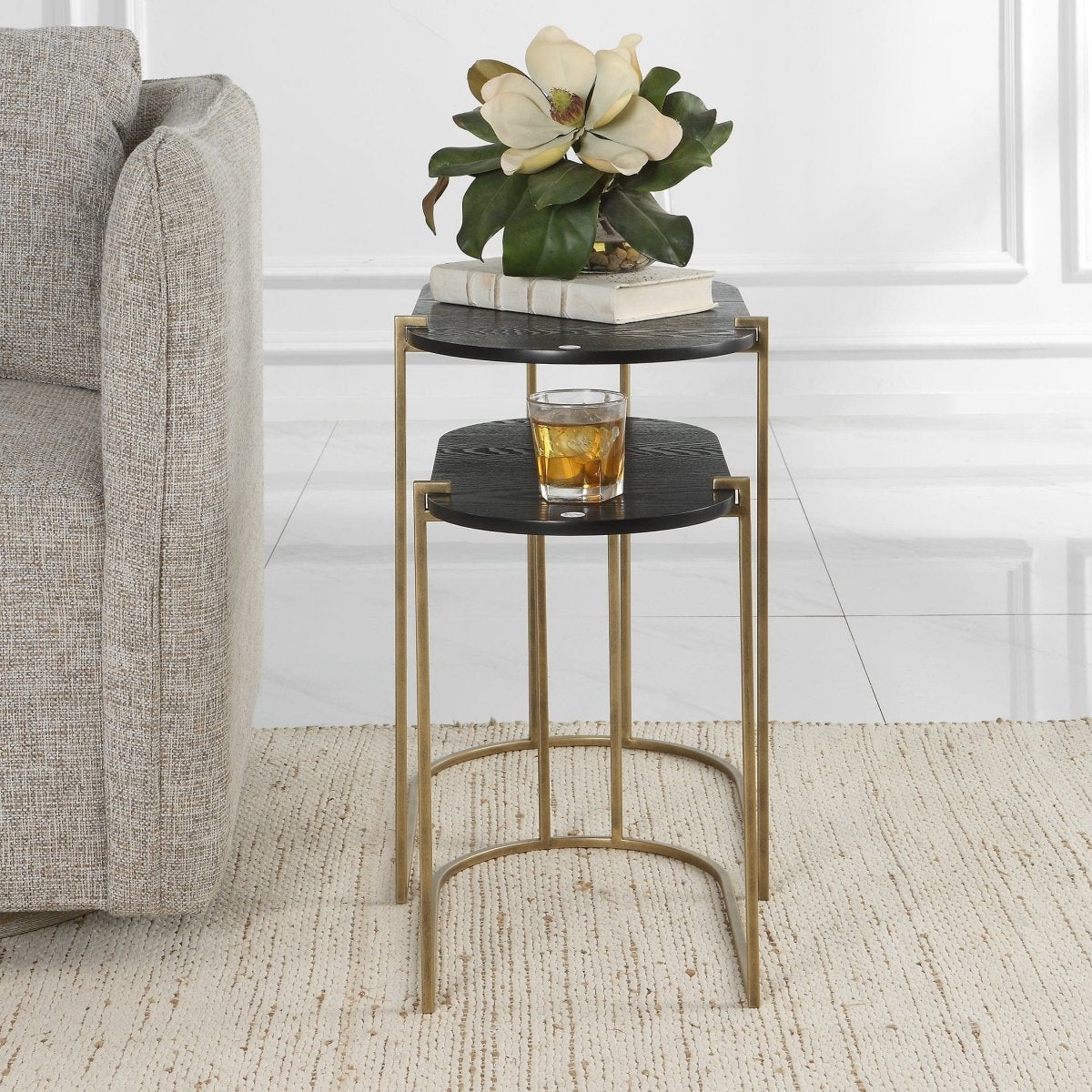 Aztec Wood Nesting Tables, Set/2 - Uttermost - Accent Tables by Modest Hut