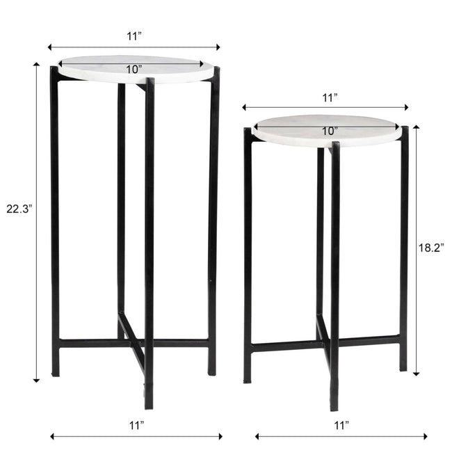 Black Accent Tables with Marble Tops - Uttermost - Accent Tables by Modest Hut