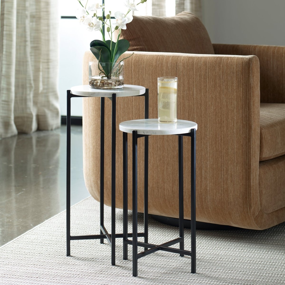 Black Accent Tables with Marble Tops - Uttermost - Accent Tables by Modest Hut