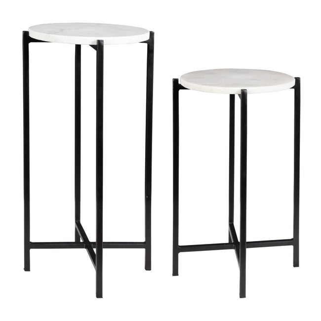 Black Accent Tables with Marble Tops - Uttermost - Accent Tables by Modest Hut