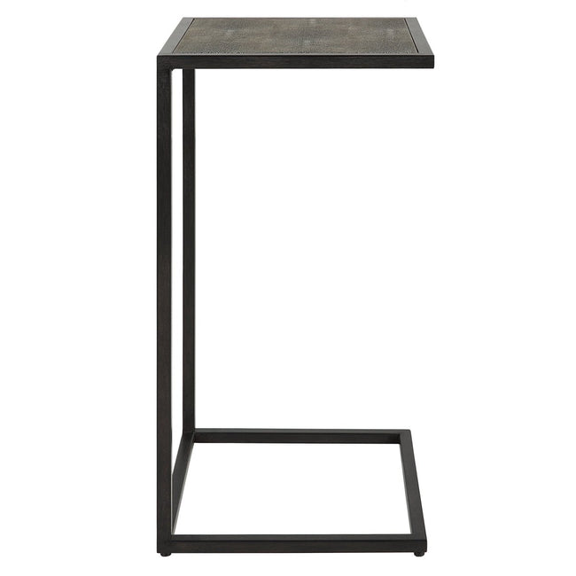 Black Pull - Up Table with Shagreen Top - Uttermost - Accent Tables by Modest Hut