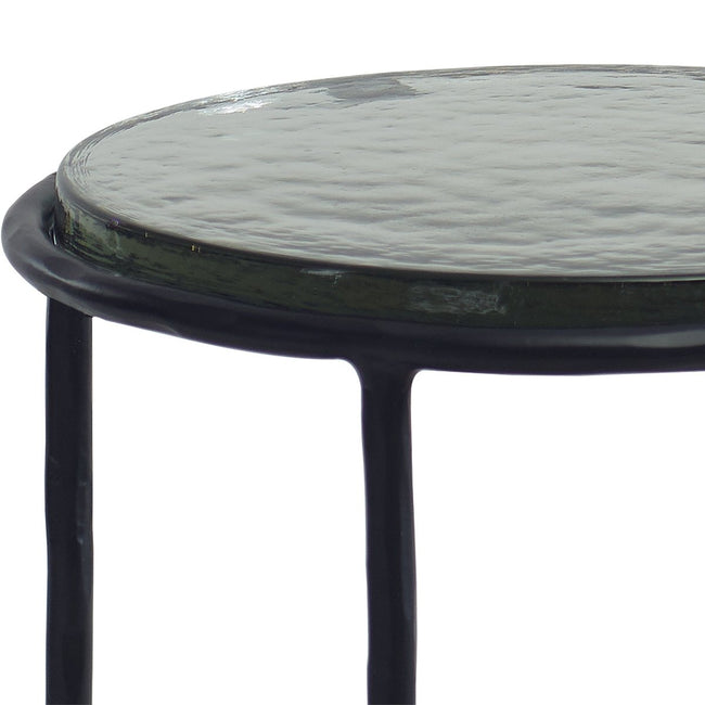 Black Table with Recycled Glass Top - Uttermost - Accent Tables by Modest Hut