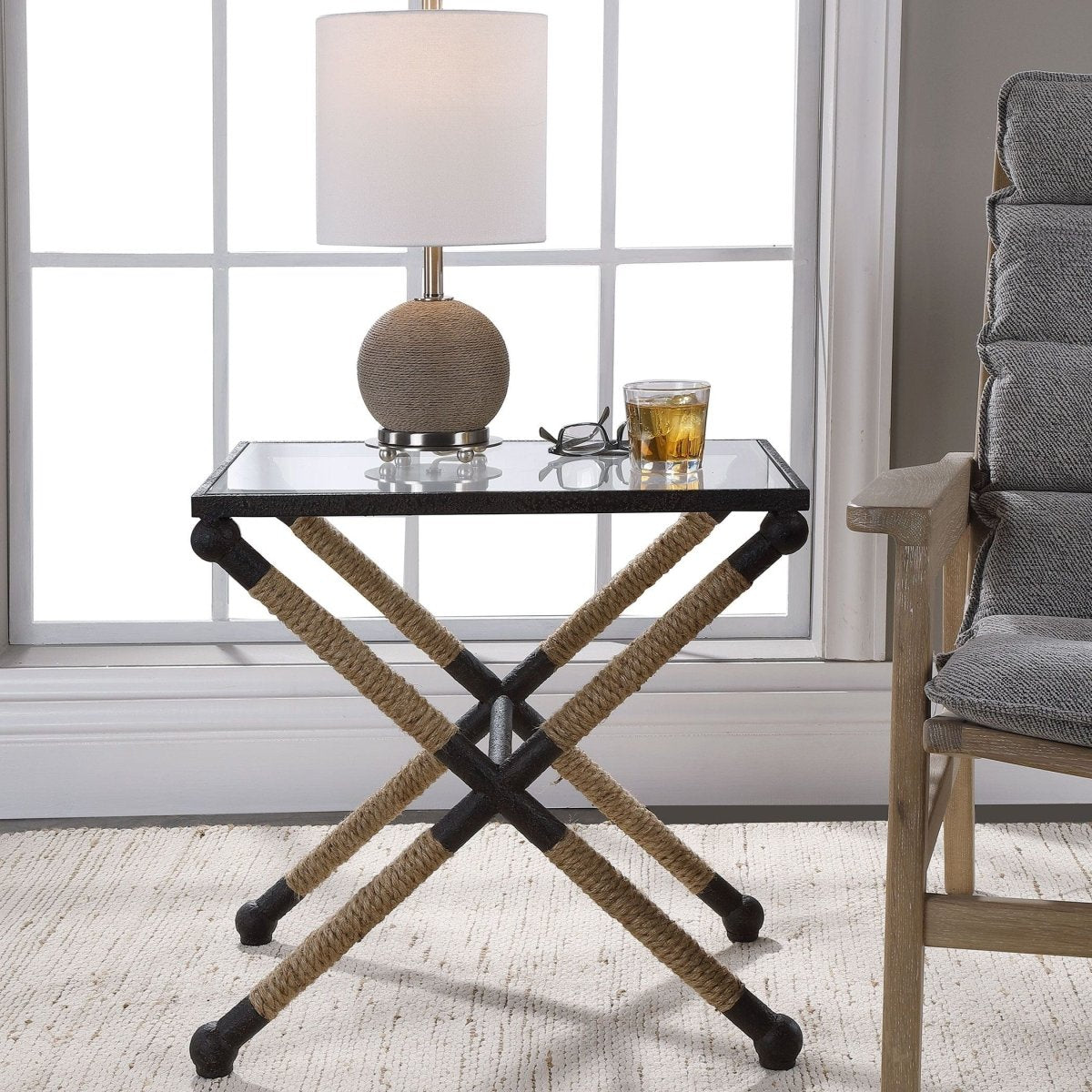 Braddock Coastal Accent Table - Uttermost - Accent Tables by Modest Hut