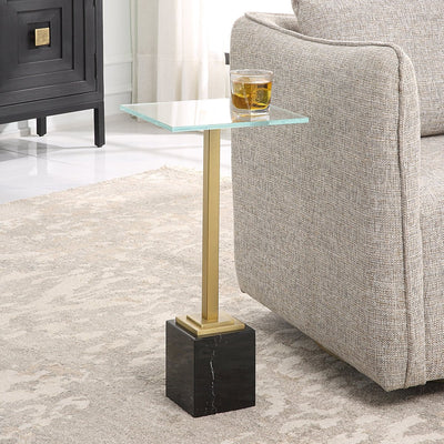 Brass Martini Table with Black Marble - Uttermost - Accent Tables by Modest Hut