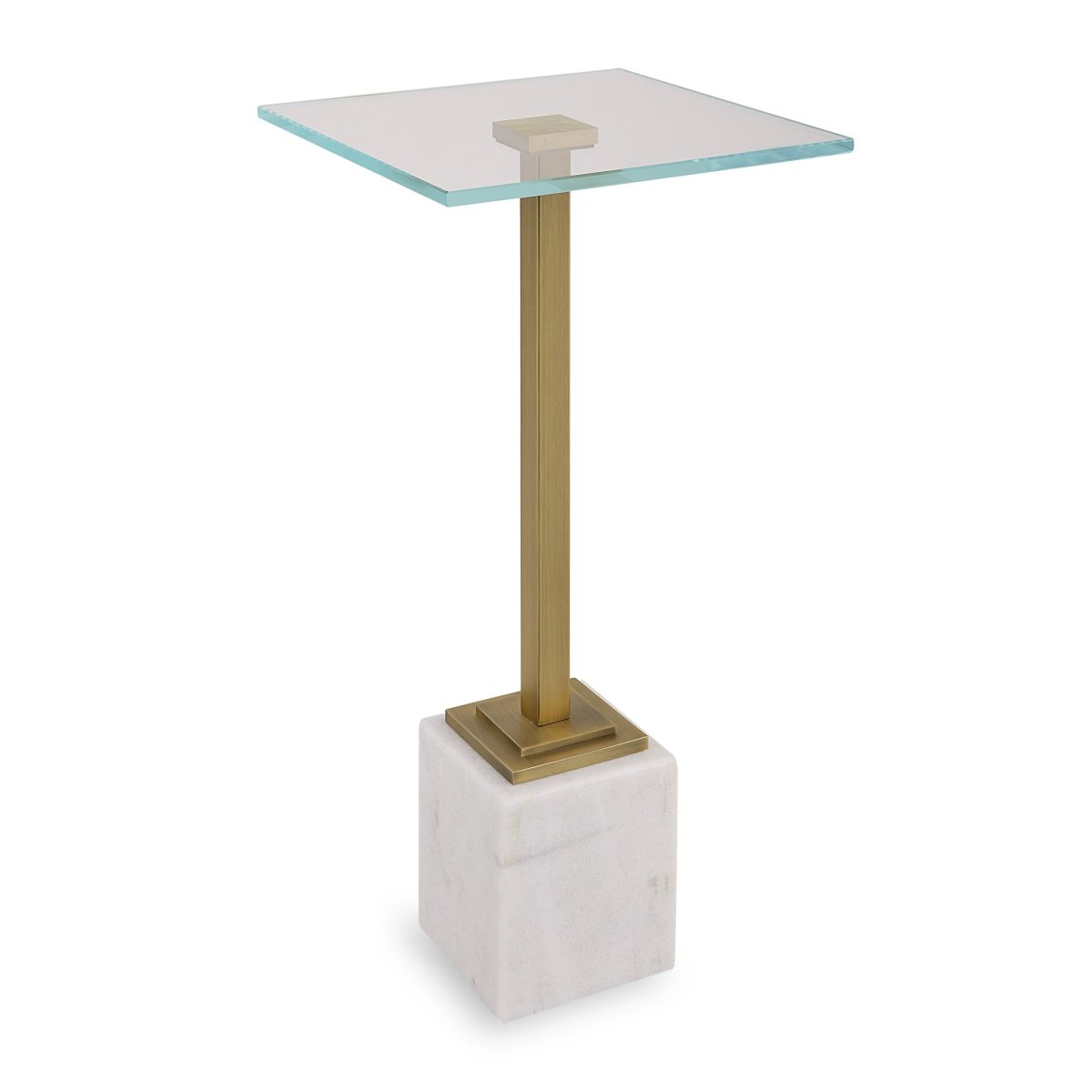 Brass Martini Table with White Marble - Uttermost - Accent Tables by Modest Hut