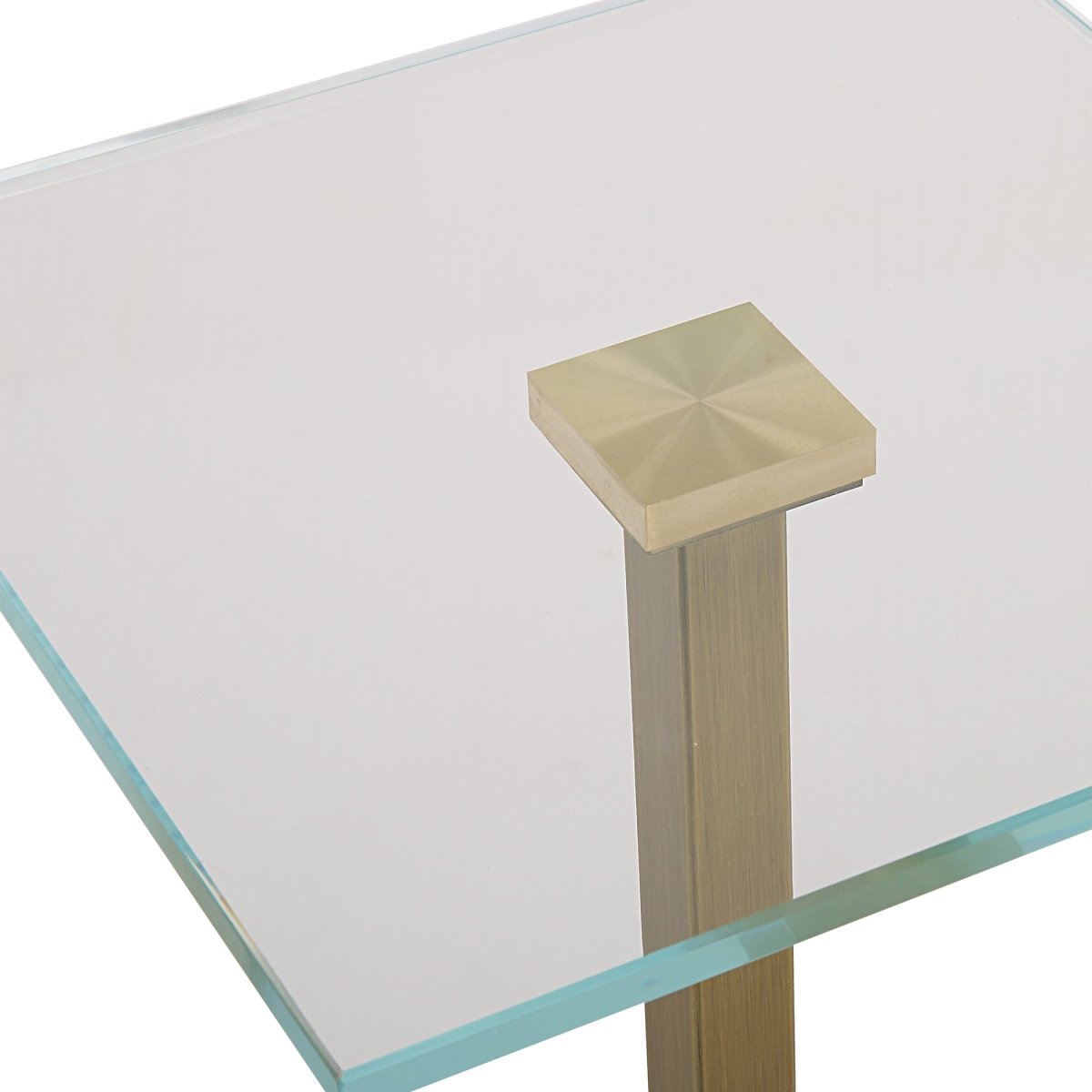 Brass Martini Table with White Marble - Uttermost - Accent Tables by Modest Hut