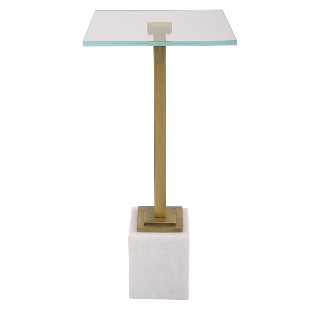 Brass Martini Table with White Marble - Uttermost - Accent Tables by Modest Hut