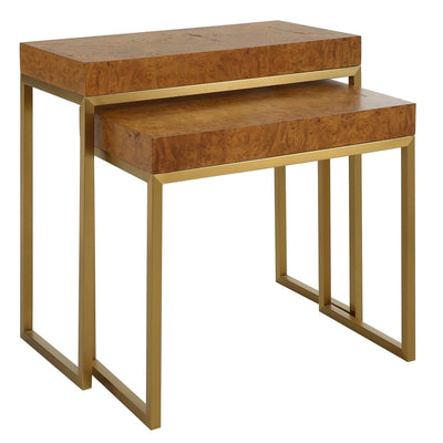 Burl - esque Wooden Nesting Tables, S/2 - Uttermost - Accent Tables by Modest Hut