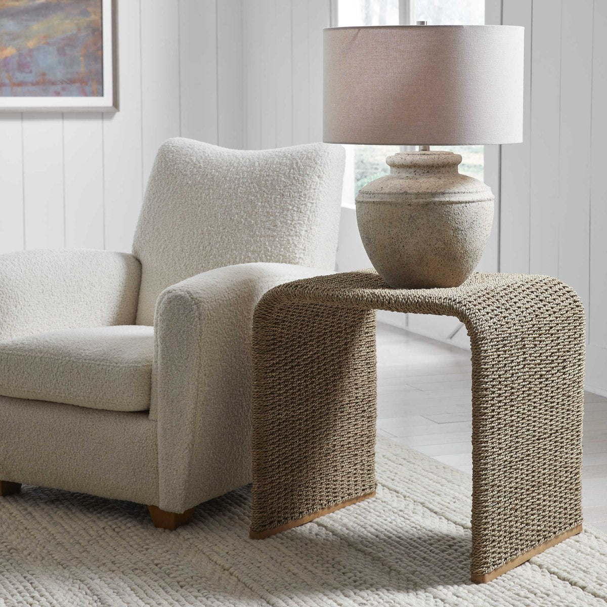 Calabria Woven Seagrass End Table - Uttermost - Accent Tables by Modest Hut