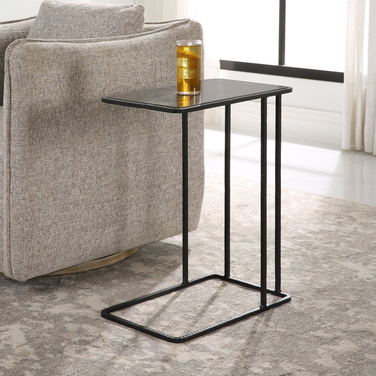 Cavern Stone & Iron Accent Table - Uttermost - Accent Tables by Modest Hut