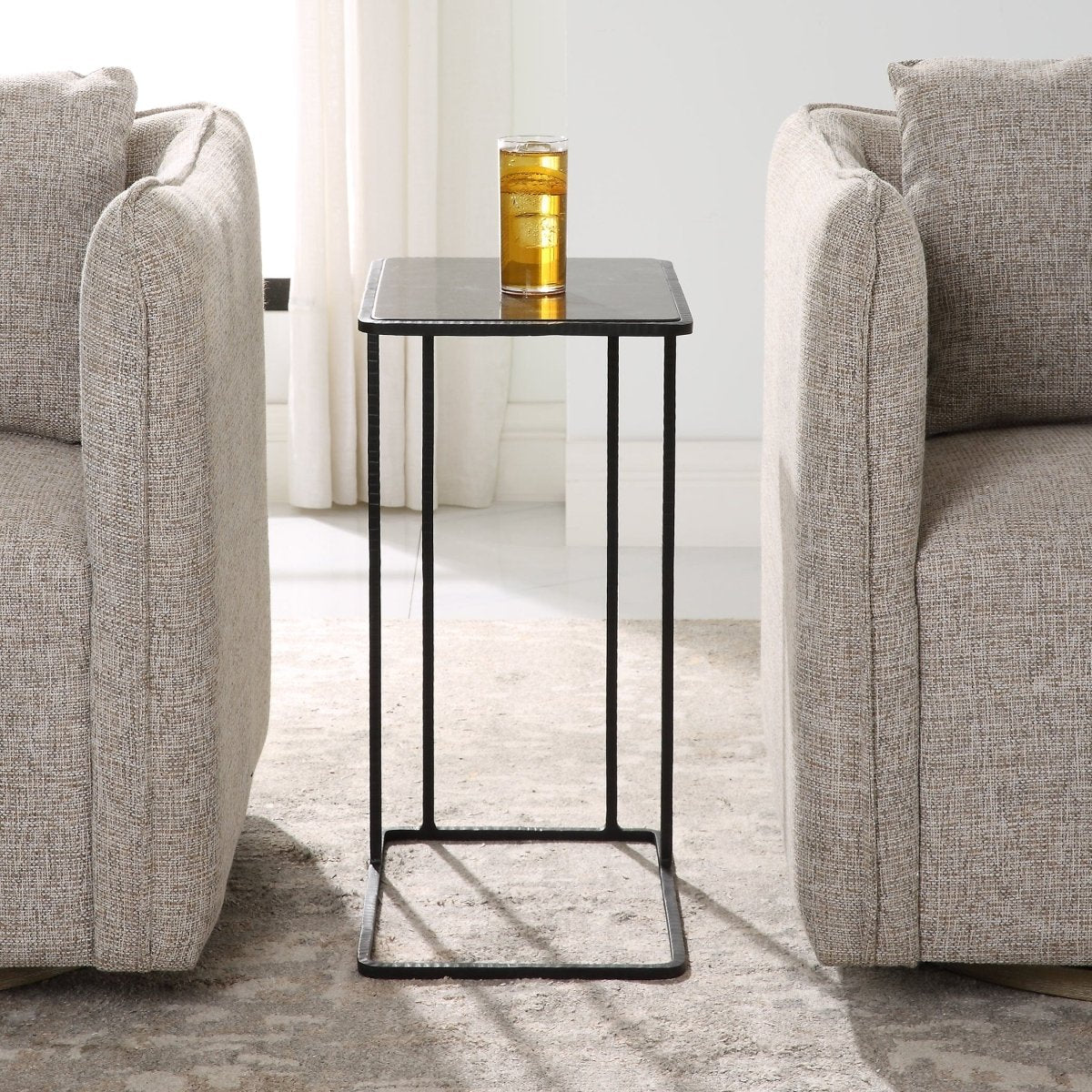 Cavern Stone & Iron Accent Table - Uttermost - Accent Tables by Modest Hut