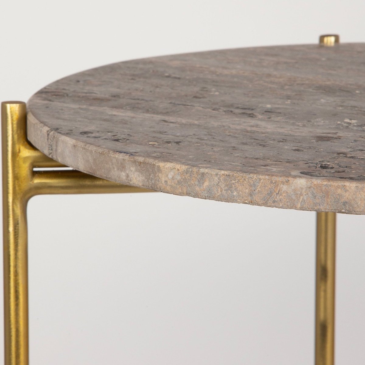 Dark Travertine Top Accent Table - Uttermost - Accent Tables by Modest Hut