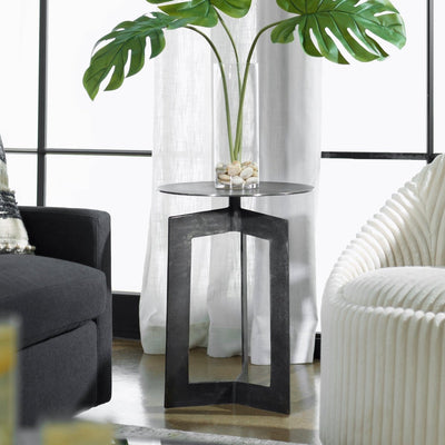 Deltoid Gunmetal Accent Table - Uttermost - Accent Tables by Modest Hut