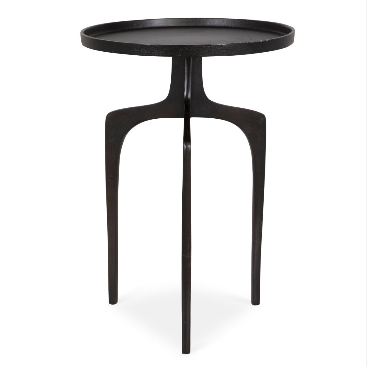 Espresso Cast Aluminum Accent Table with Raised Lip - Uttermost - Accent Tables by Modest Hut