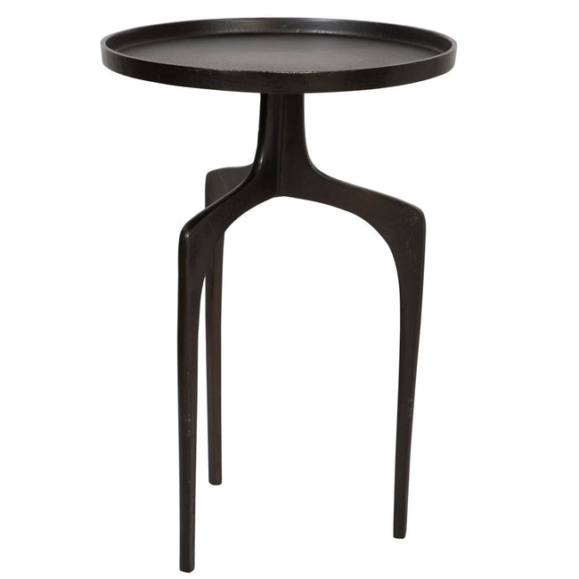 Espresso Cast Aluminum Accent Table with Raised Lip - Uttermost - Accent Tables by Modest Hut