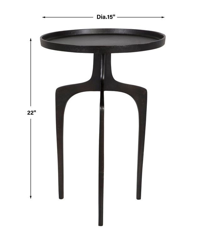 Espresso Cast Aluminum Accent Table with Raised Lip - Uttermost - Accent Tables by Modest Hut