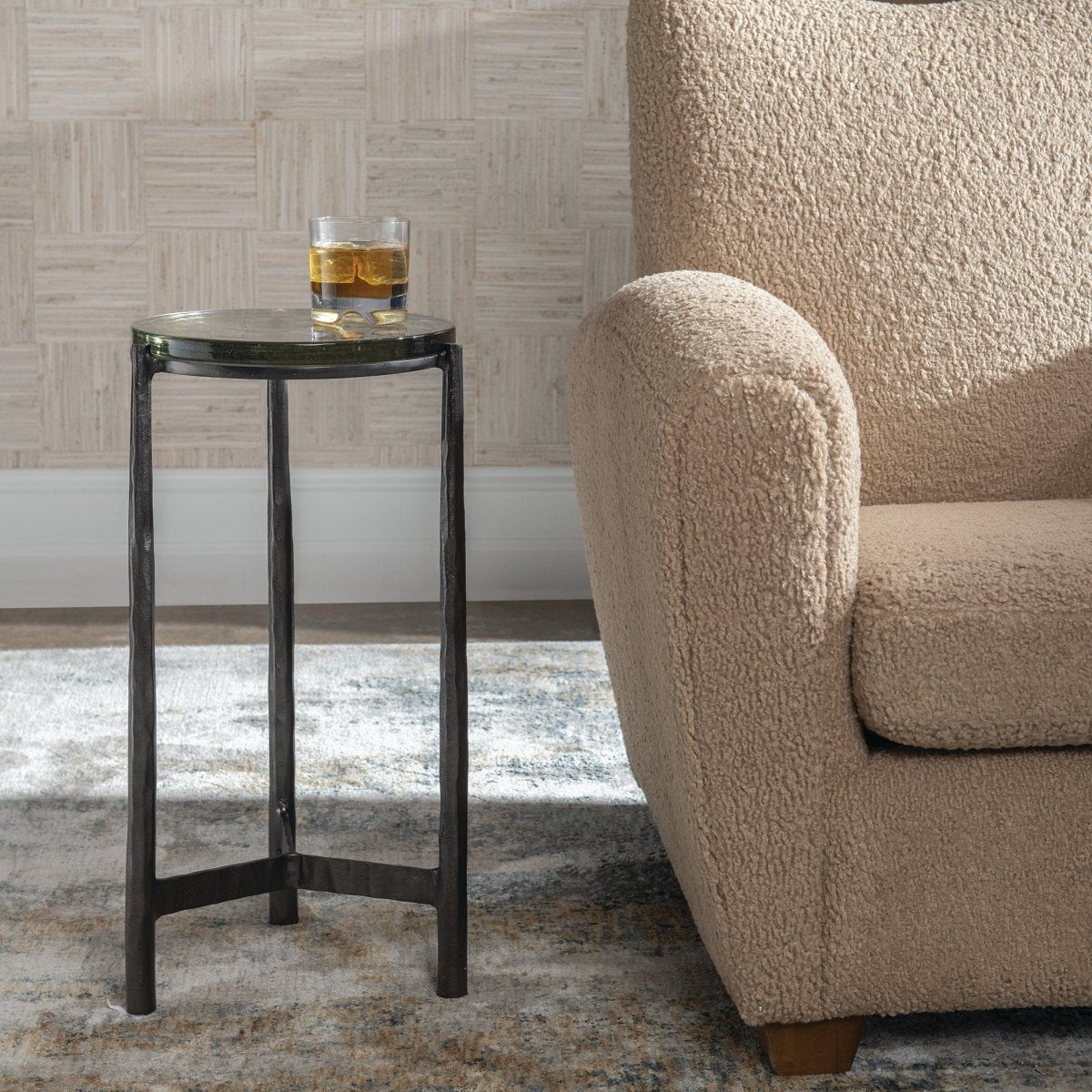 Eternity Iron & Glass Accent Table - Uttermost - Accent Tables by Modest Hut
