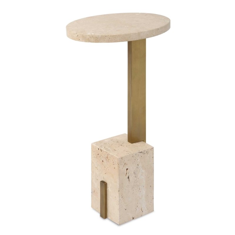 Feranno Travertine Accent Table - Accent Tables