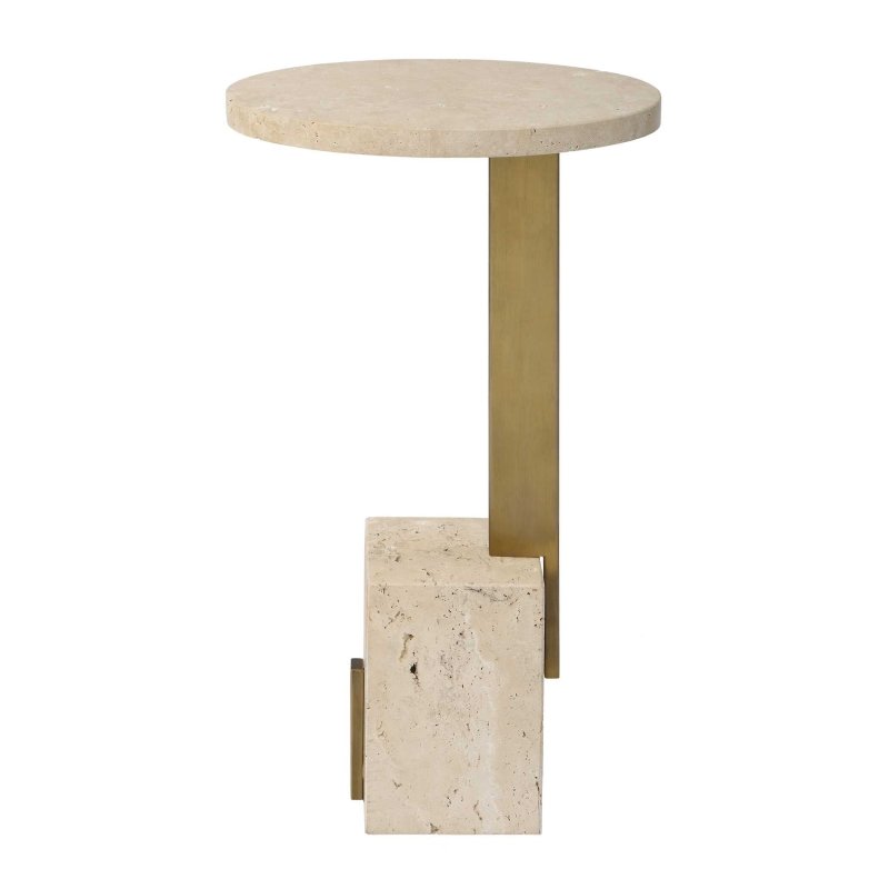 Feranno Travertine Accent Table - Accent Tables