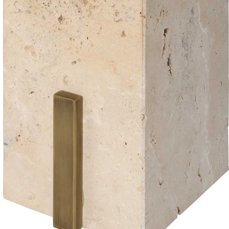 Feranno Travertine Accent Table - Accent Tables