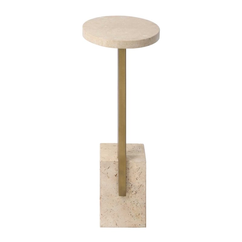 Feranno Travertine Accent Table - Accent Tables