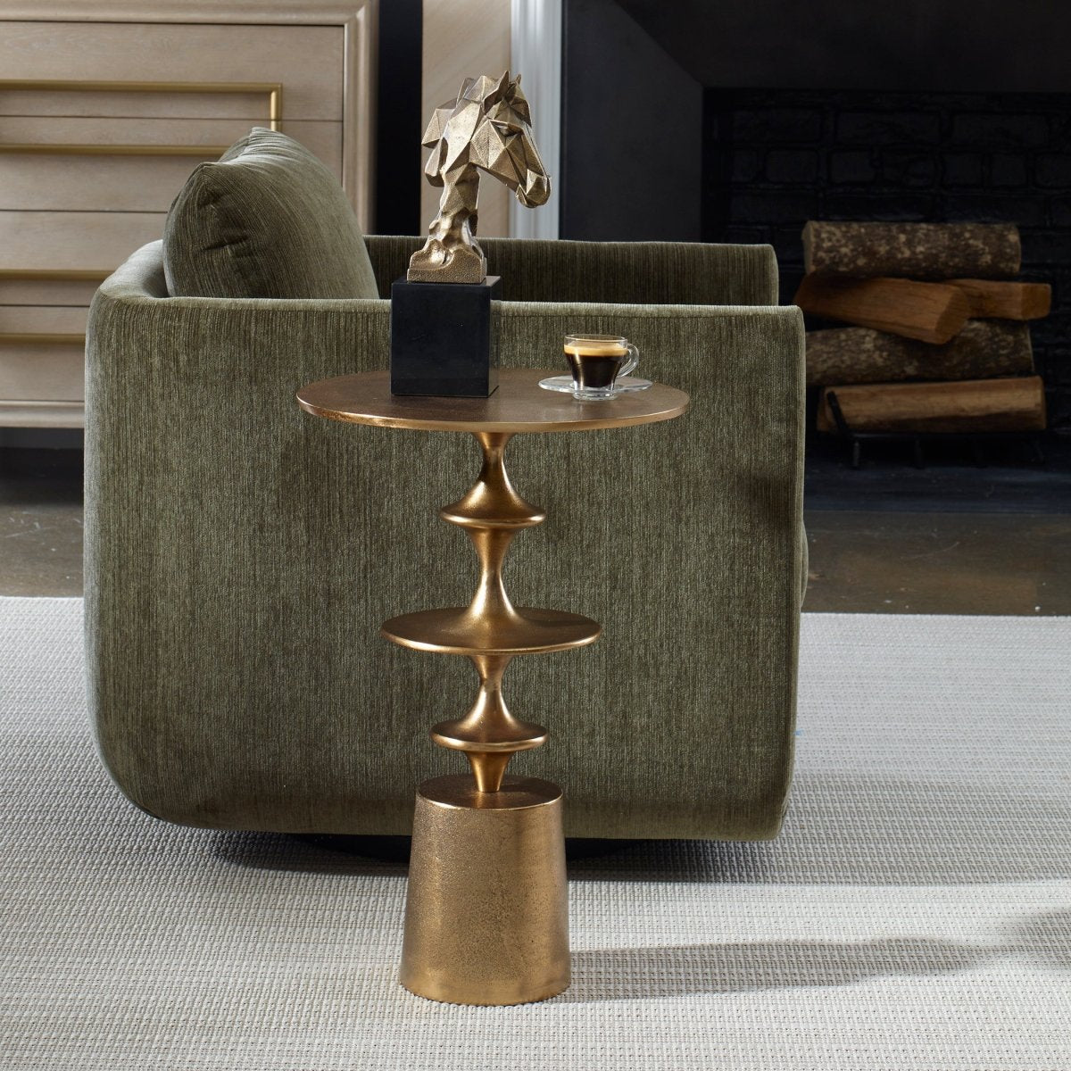 Flight Brass Accent Table - Uttermost - Accent Tables by Modest Hut