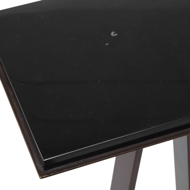 Close-up of the Galloway Dark Bronze Marble Accent Table dark bronze iron image 7
