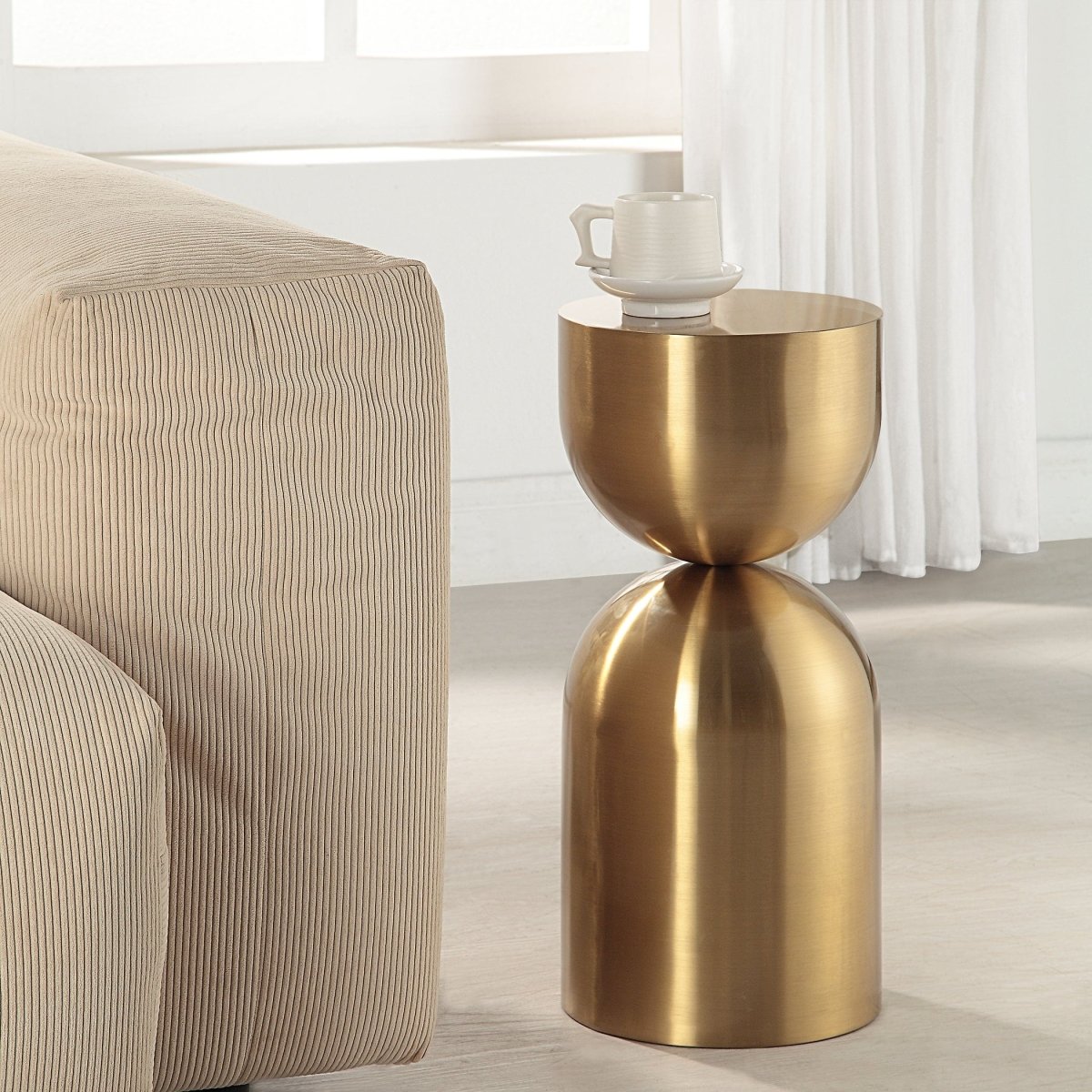 Golden Vessel Modern Accent Table - Uttermost - Accent Tables by Modest Hut