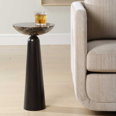 Hastings Brown Marble Accent Table - Uttermost - Accent Tables by Modest Hut