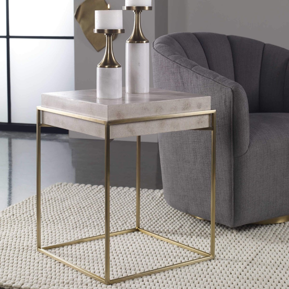 Inda Ivory Accent Table - Uttermost - Accent Tables by Modest Hut