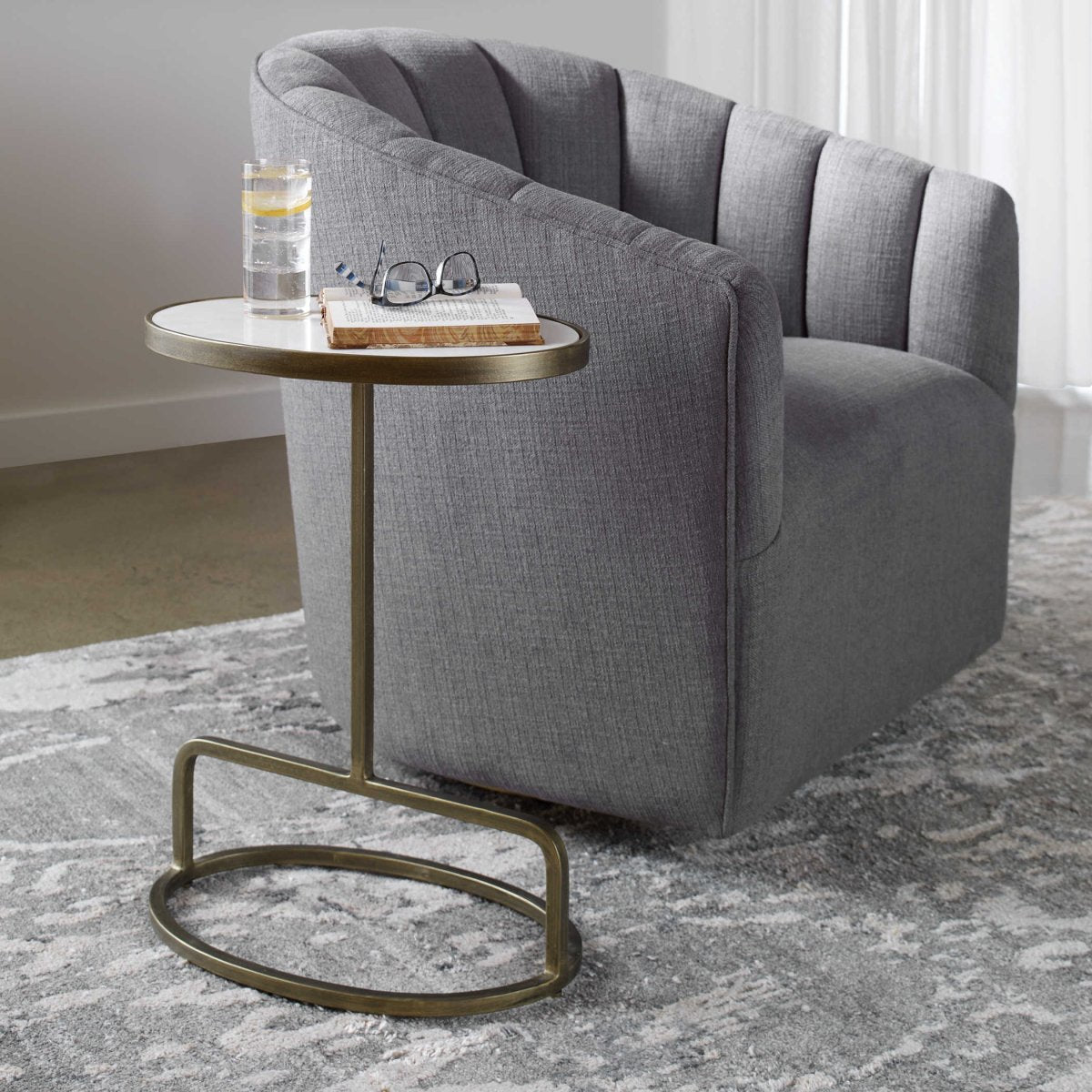 Jessenia Marble Accent Table - Uttermost - Accent Tables by Modest Hut