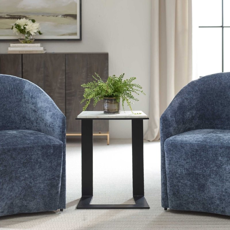 Kenora White Marble Accent Table - Accent Tables