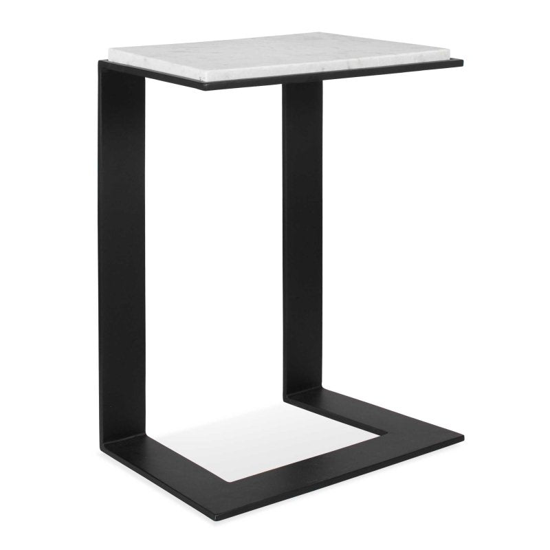 Kenora White Marble Accent Table by Uttermost product view