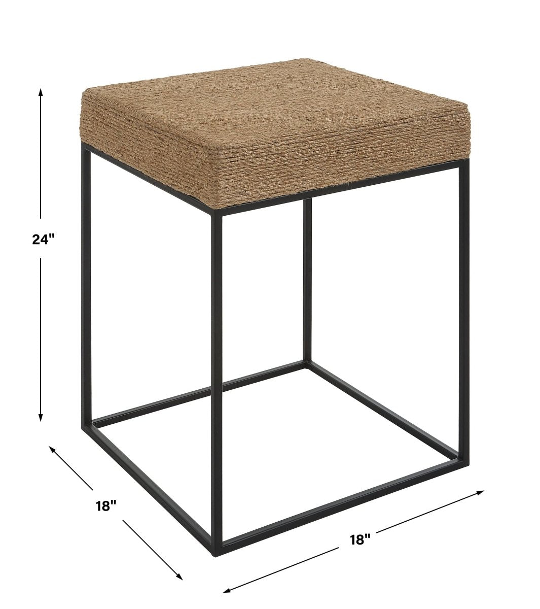 Laramie Rustic Rope Accent Table - Uttermost - Accent Tables by Modest Hut