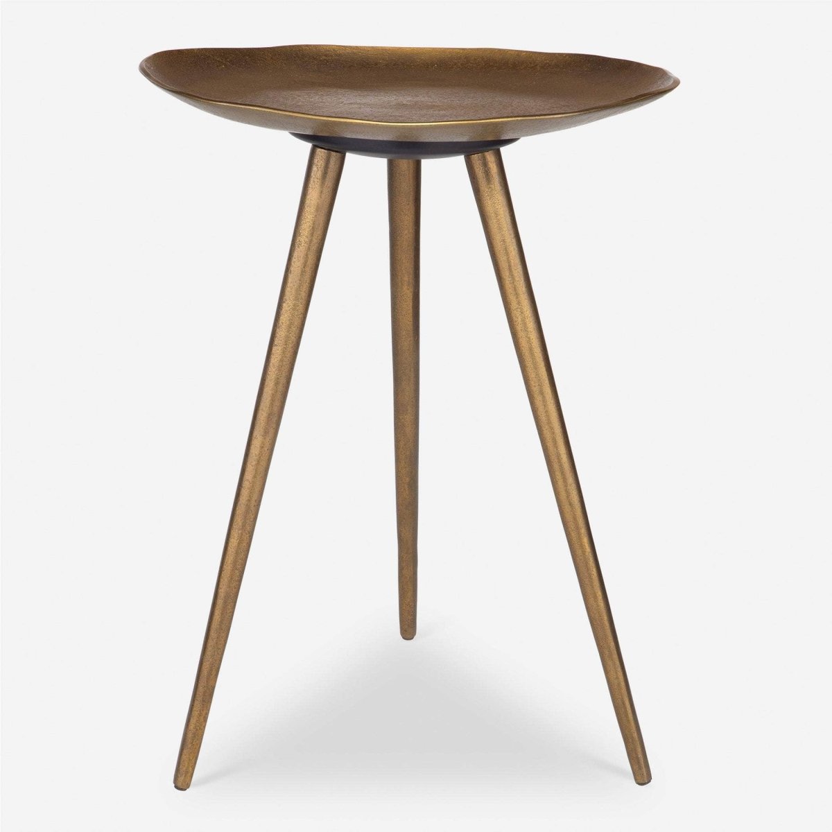 Lily Pad Antique Brass Accent Table - Uttermost - Accent Tables by Modest Hut