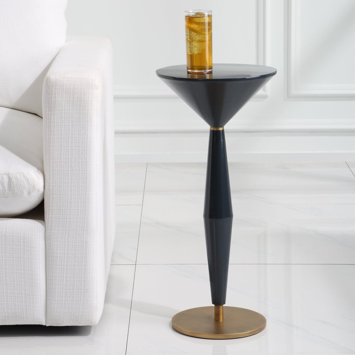 Luster Navy Blue Accent Table - Uttermost - Accent Tables by Modest Hut