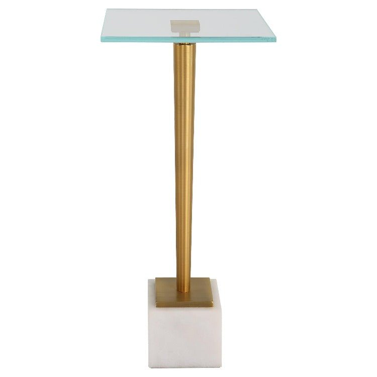 Marble Base Brass Plated Iron Accent Table - Uttermost - Accent Tables by Modest Hut