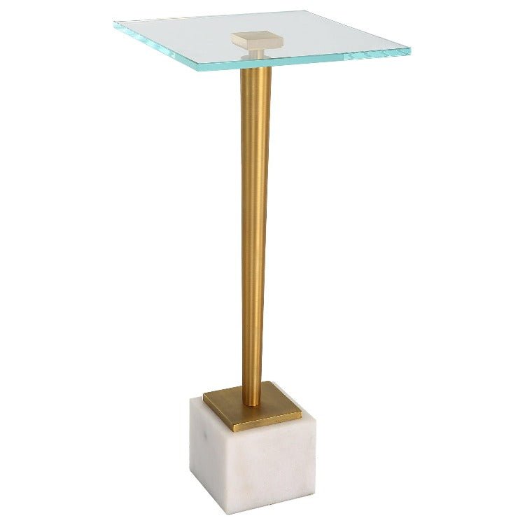 Marble Base Brass Plated Iron Accent Table - Uttermost - Accent Tables by Modest Hut