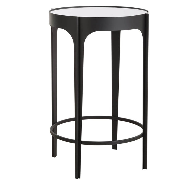 Matte Black Mirrored Top Accent Table - Uttermost - Accent Tables by Modest Hut