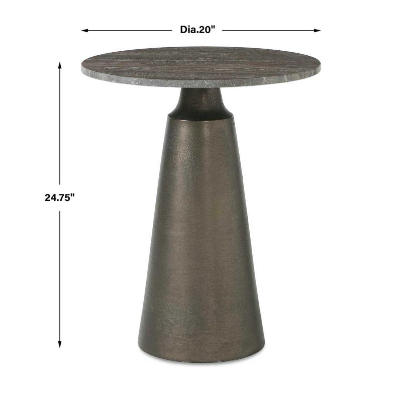 Dimension guide for the Midsummer bronze accent table