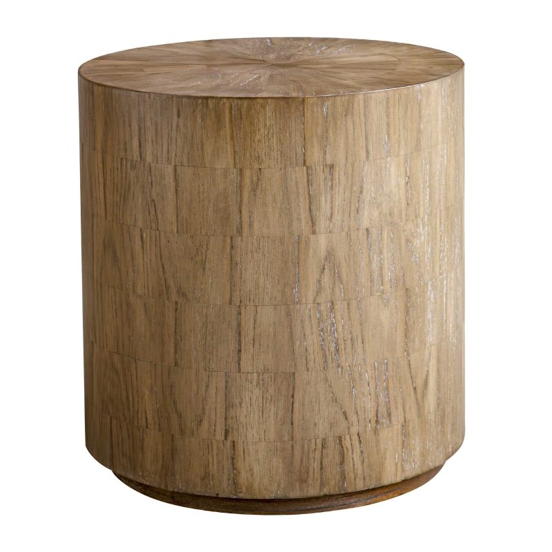 Nevis Wood Cylinder Side Table - Accent Tables