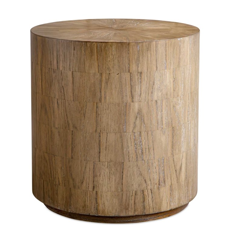Nevis Wood Cylinder Side Table - Accent Tables
