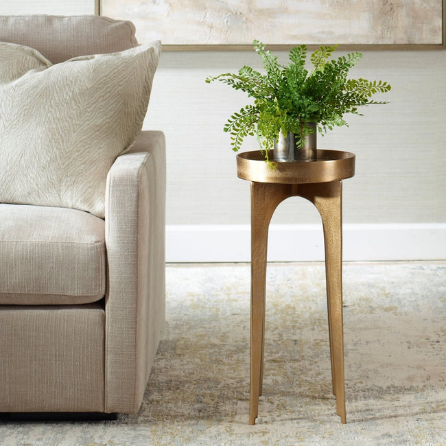 Old Brass Antique Cast Aluminum Table - Uttermost - Accent Tables by Modest Hut