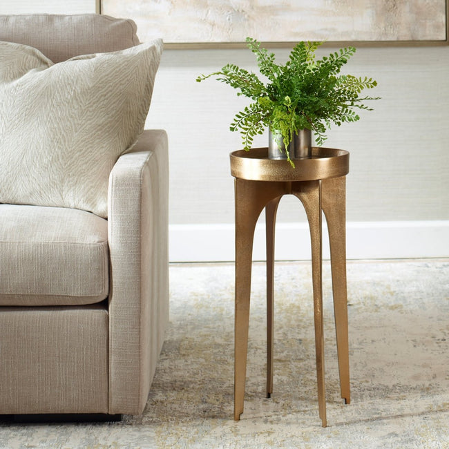 Old Brass Antique Cast Aluminum Table - Uttermost - Accent Tables by Modest Hut