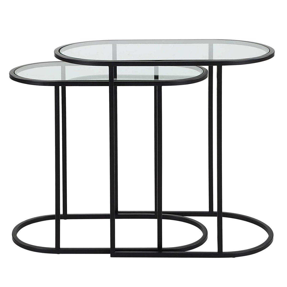 Oval Shaped Iron Nesting Tables - S/2 - Uttermost - Accent Tables by Modest Hut