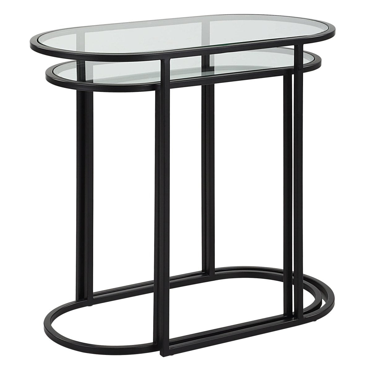 Oval Shaped Iron Nesting Tables - S/2 - Uttermost - Accent Tables by Modest Hut