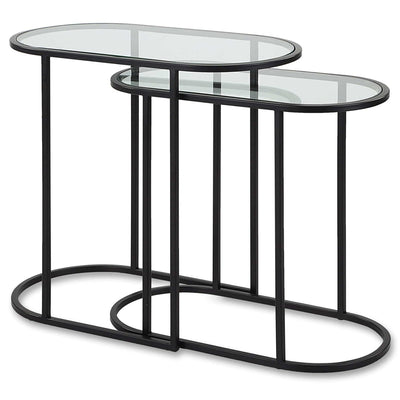 Oval Shaped Iron Nesting Tables - S/2 - Uttermost - Accent Tables by Modest Hut