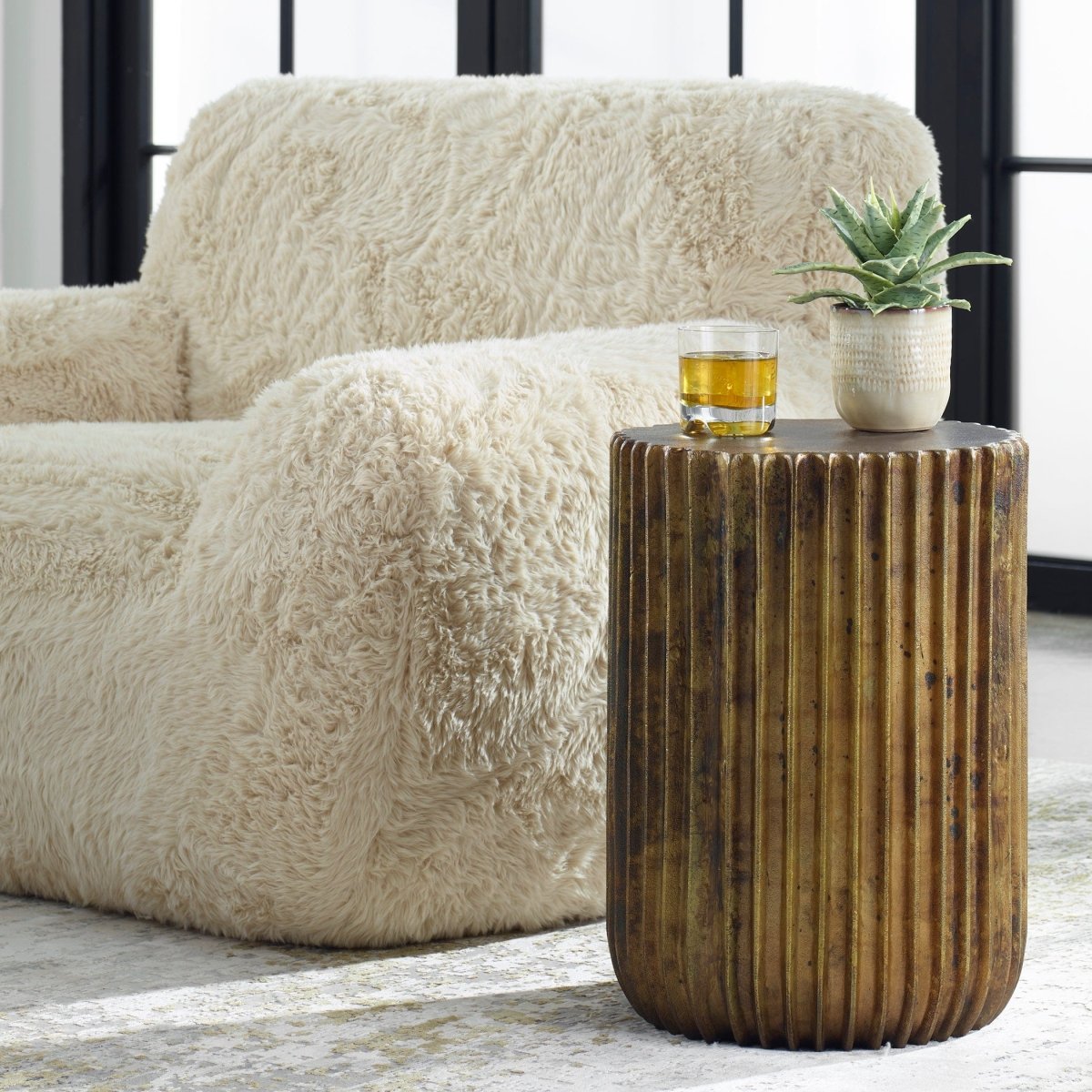 Peaks And Valleys Gold Accent Table - Uttermost - Accent Tables by Modest Hut