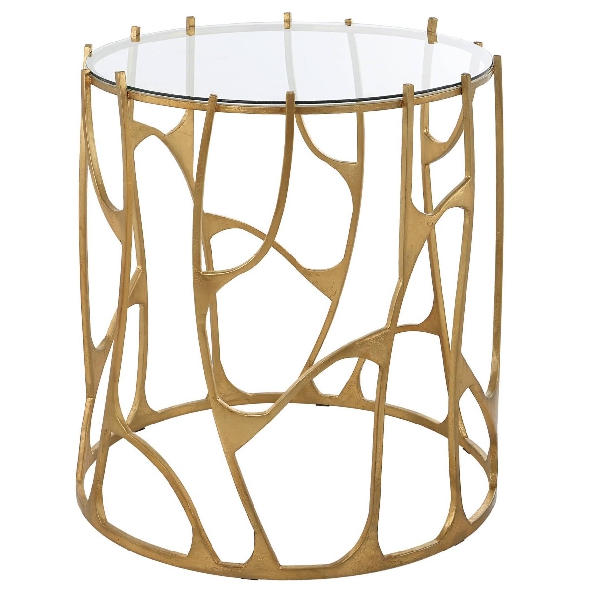 Ritual Round Gold Side Table - Uttermost - Accent Tables by Modest Hut