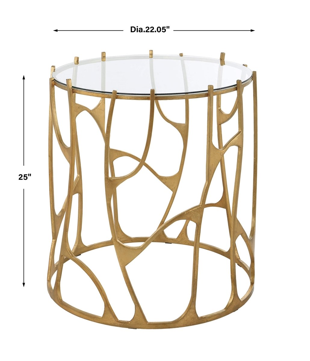 Ritual Round Gold Side Table - Uttermost - Accent Tables by Modest Hut